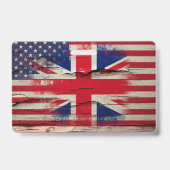 Badge Peinture Craquelée | Drapeau britannique & Drapeau (Arrière)