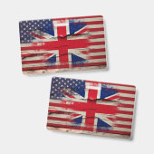 Badge Peinture Craquelée | Drapeau britannique & Drapeau (Avant & arrière)