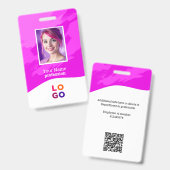 Badge Peinture rose | Médecin, infirmière, insigne d'ide (Avant & arrière)