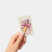 Badge Pencil Coquette Bow Enseignant Appréciation School (Handheld)