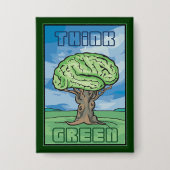 Badge Pensez au cerveau vert (Recto)