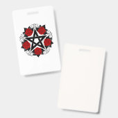 Badge Pentagramme aux roses rouges (Recto et verso)