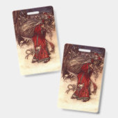 Badge Père Noël Arthur Rackham  (Avant & arrière)