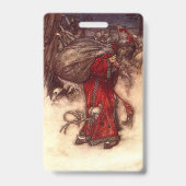 Badge Père Noël Arthur Rackham  (Arrière)