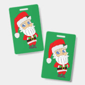 Badge Père Noël chibi (Avant & arrière)