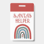 Badge Père Noël Helper Holiday, événement (Dos)