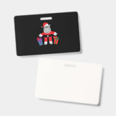 Badge Père Noël hippopotame (Avant & arrière)