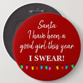 Badge - Père Noël J'ai été une bonne fille cette a (Devant & derrière)