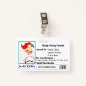 Badge père Noël Permis De Conduite En Semelle Pour Enfan (Devant avec clip)