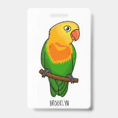 Badge Perroquet de caricature mignon lovebird (Arrière)
