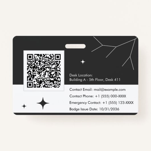 Badge Personalize employee ID card with photo & QR code (Dos)