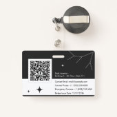Badge Personalize employee ID card with photo & QR code (Back with Retractable)
