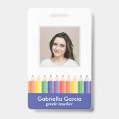 Badge Personalized Colorful School Teacher Bar Code ID (Avant)