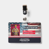 Badge Personalized Employee ID Card - Photo, Barcode, (Avant avec clip)