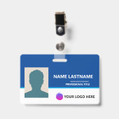 Badge Personalized Employee ID Card - Photo, Barcode, (Avant avec clip)