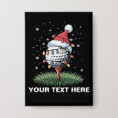 Badge Personalized Golf Ball Christmas Tree Santa Hat (Recto)