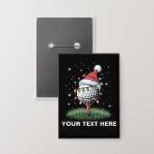 Badge Personalized Golf Ball Christmas Tree Santa Hat  (Recto/Verso)