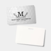 Badge Personalized Golf Ball Pattern Name Monogram Age (Avant & arrière)