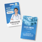 Badge Personalized Hospital Employee Logo & Photo ID (Avant & arrière)