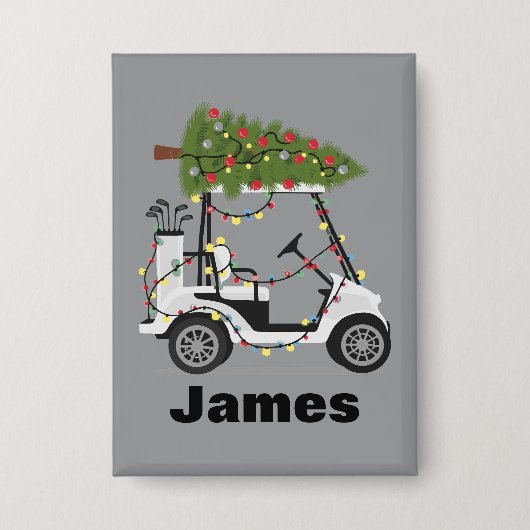 Badge Personalized Name Golfer Christmas Golf Cart Xmas  (Recto)