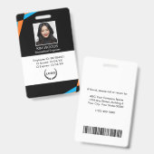 Badge Personalized Professional Employee ID Photo (Avant & arrière)
