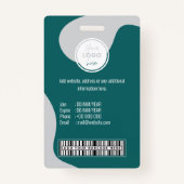 Badge Personnalisable Code-barres Nom du logo Personnel  (Dos)