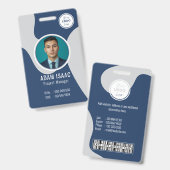 Badge Personnalisable Code-barres Nom du logo Personnel (Avant & arrière)