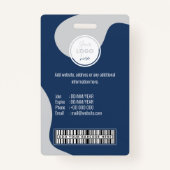 Badge Personnalisable Code-barres Nom du logo Personnel  (Dos)