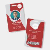 Badge Personnalisable Code-barres Nom du logo Personnel (Avant & arrière)