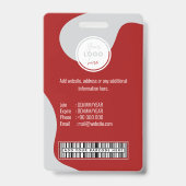 Badge Personnalisable Code-barres Nom du logo Personnel (Arrière)