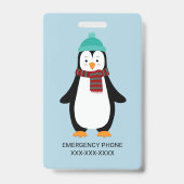 Badge Personnalisation de l'étiquette de nom de pingouin (Dos)
