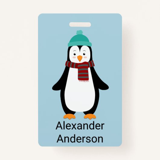 Badge Personnalisation de l'étiquette de nom de pingouin (Devant)