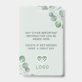 Badge Personnalisation de style Eucalyptus (Arrière)