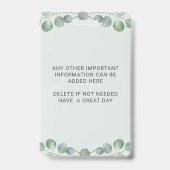 Badge Personnalisation de style Eucalyptus (Arrière)
