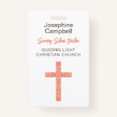 Badge Personnalisation Église chrétienne Nom du volontai (Dos)