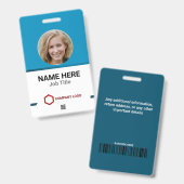 Badge Personnalisation ultime : Code-barres du logo de p (Avant & arrière)