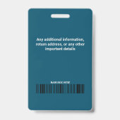 Badge Personnalisation ultime : Code-barres du logo de p (Arrière)