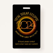 Badge Personnalisé 2024 TOTAL SOLAR ECLIPSE Lost Child G (Devant)
