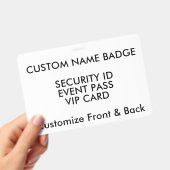 Badge personnalisé 4" x 6" avec nom, modèle de car (Manuel / portable)