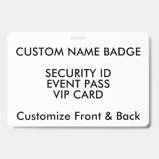 Badge personnalisé 4" x 6" avec nom, modèle de car (Avant)