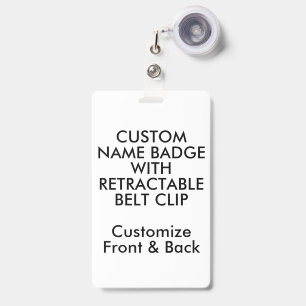 Badge personnalisé 5" x 3" avec clip de ceinture r