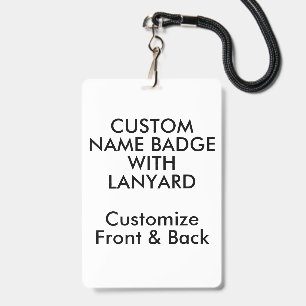 Badge personnalisé 6" x 4" avec cordon vierge