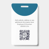 Badge personnalisé avec code-barres et logo d'entr (Arrière)