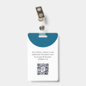 Badge personnalisé avec code-barres et logo d'entr (Arrière avec clip)