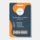 Badge personnalisé avec code-barres et nom du pers (Arrière)