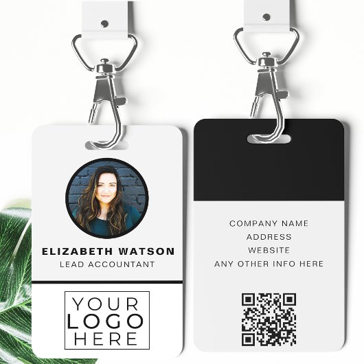 Badge Personnalisé Avec Code QR Votre Logo Entreprise Em