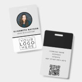 Badge Personnalisé Avec Code QR Votre Logo Entreprise Em (Avant & arrière)