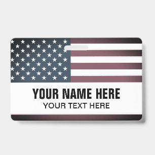 Badge personnalisé avec drapeau américain patrioti