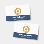 Badge personnalisé avec logo de l'entreprise et cl (Front & Back)