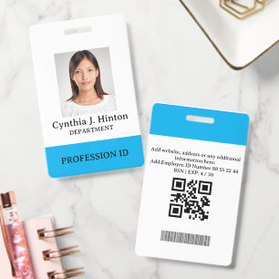 Badge personnalisé avec logo d'entreprise, photo e